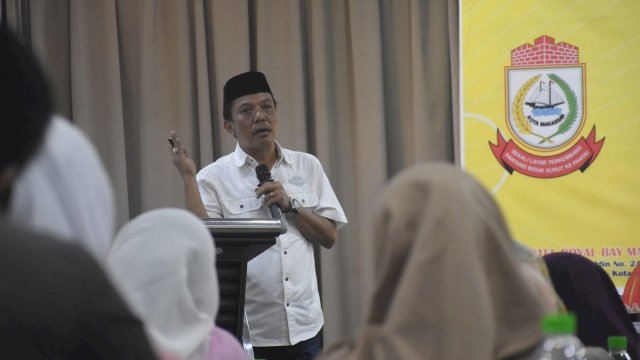 Anggota DPRD Makassar, Abdul Wahab Tahir sosialisasikan Perda Penyelenggaraan Pendidikan, di Hotel Royal Bay Makassar, Jl Sultan Hasanuddin, Jumat (12/1/2024).