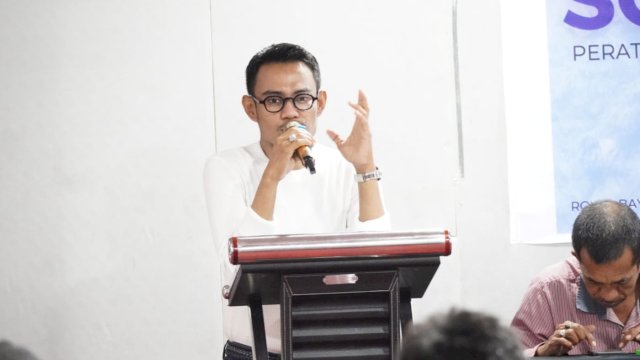 Anggota DPRD Makassar, Sahruddin Said melaksanakan sosialisasi Pajak Daerah, di Hotel Royal Bay, Jl Sultan Hasanuddin, Senin (29/1/2024).