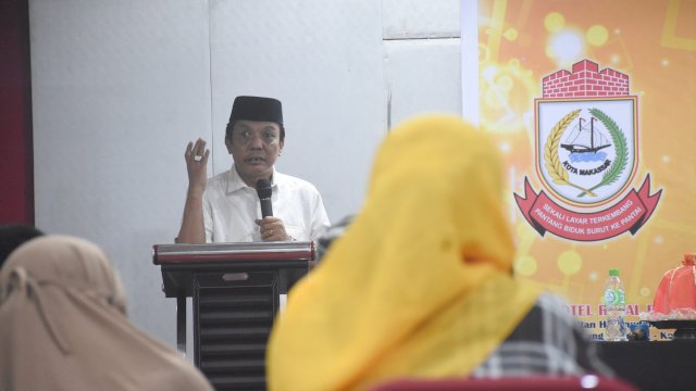 Anggota DPRD Makassar, Wahab Tahir sosialisasi Penyelenggaraan Pendidikan, di Hotel Royal Bay Makassar, Jl Sultan Hasanuddin, Rabu (31/1/2024).