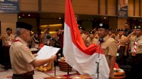 Bahtiar Baharuddin Dilantik Jadi Ketua Mabida Gerakan Pramuka Sulsel