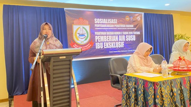 Anggota DPRD Makassar, Fatma Wahyuddin sosialisasi Pemberian Air Susu Ibu (ASI) Eksklusif, di Hotel Grand Asia, Jl Boulevard, Jumat (9/2/2024).