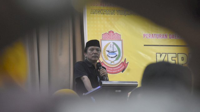 Anggota DPRD Makassar, Abdul Wahab Tahir sosialisasi Kepemudaan, di Hotel Royal Bay Makassar, Jumat (9/2/2024).