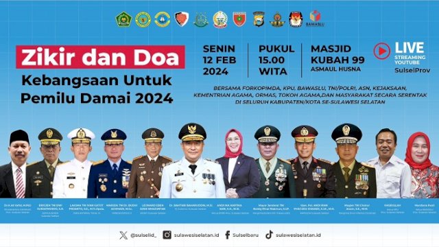 Ustad Das’ad Latif dan Prof KH Muammar Bakry Pimpin Zikir dan Doa Kebangsaan Wujudkan Pemilu Damai