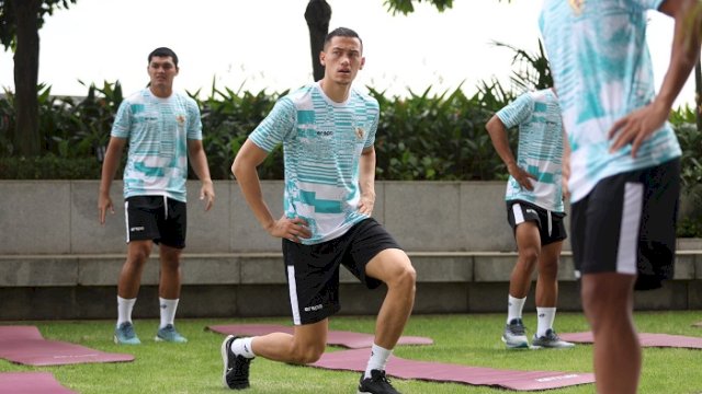 Para pemain Timnas Indonesia menjalani latihan. (PSSI)