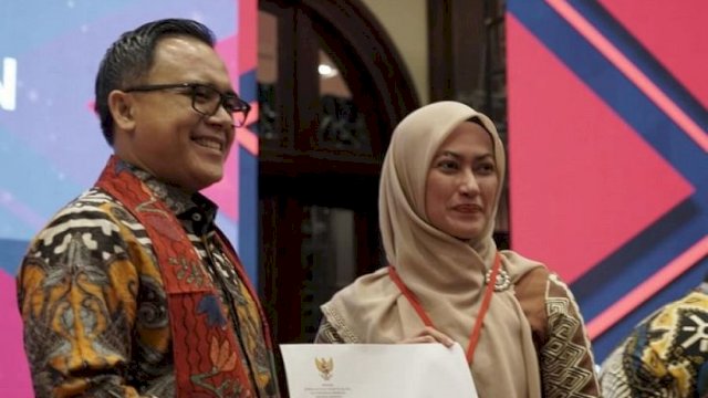 Bupati Luwu Utara, Indah Putri Indriani saat menghadiri Rakornas Pengadaan CPNS dan PPPK 2024.