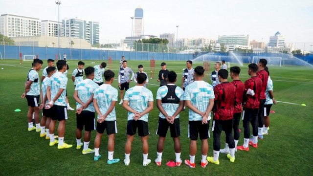 Timnas U-23 Indonesia menjalani pemusatan latihan di Dubai. (PSSI)