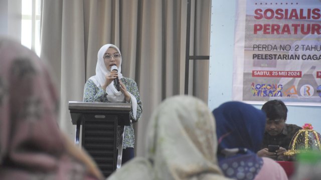 Anggota DPRD Makassar, Budi Hastuti sosialisasi Pelestarian Cagar Budaya, di Hotel Royal Bay Makassar, Sabtu (25/5/2024).
