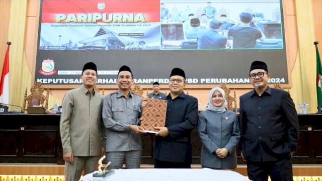 DPRD Kota Makassar menyetujui Perubahan Anggaran Pendapatan dan Belanja Daerah (APBD-P) Tahun Anggaran 2024.