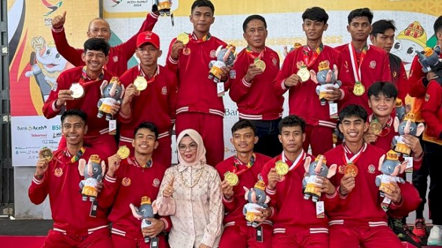 PON Aceh-Sumut: Takraw Putra Sulsel Raih Medali Emas Usai Taklukkan Jatim