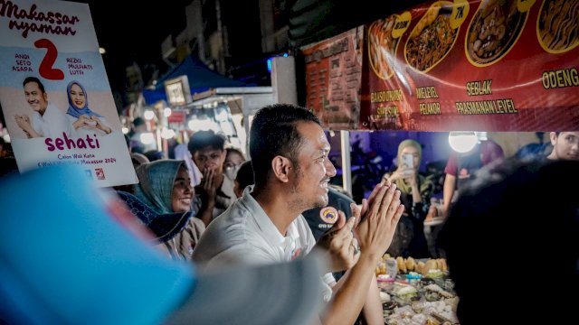 Calon Wali Kota Makassar, Andi Seto Asapa sambangi pelaku UMKM di Pasar Cidu.