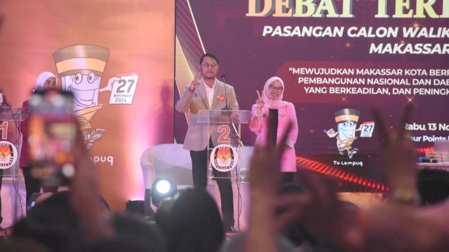 Pasangan calon Wali Kota dan Wakil Wali Kota Makassar nomor urut 2, Andi Seto Asapa-Rezki Mulfiati Lutfi.
