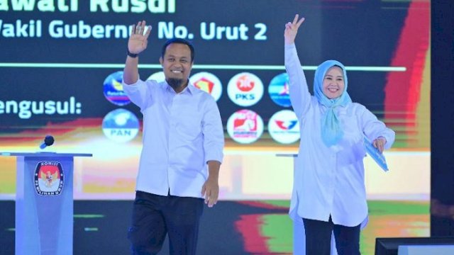Pasangan calon gubernur dan wakil gubernur Sulawesi Selatan (Sulsel), Andi Sudirman Sulaiman-Fatmawati Rusdi (Andalan Hati).
