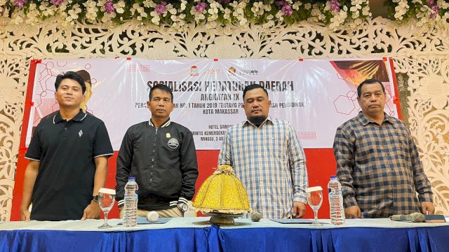 Anggota DPRD Makassar, Idris sosialisasikan Perda Penyelemggaraan Pendidikan di Hotel Sarison Makassar, Minggu (3/8/2025).