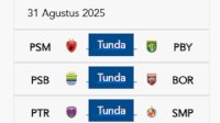 Laga PSM vs Persebaya Ditunda