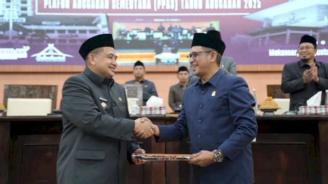 Walikota Makassar Munafri Arifuddin dan Ketua DPRD Kota Makassar Supratman.