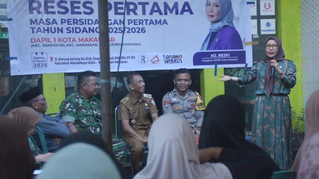 Anggota DPRD Makassar, Rezki serap aspirasi warga Kerung-Kerung, Kelurahan Maricaya Utara, Kecamatan Makassar, Senin (13/10/2025).