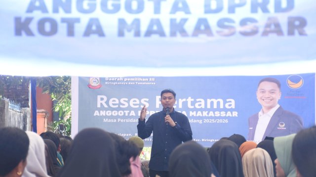 Anggota DPRD Makassar, Odhika Cakra Satriawan serap aspirasi warga Biringkanaya, Rabu (15/10/2025).