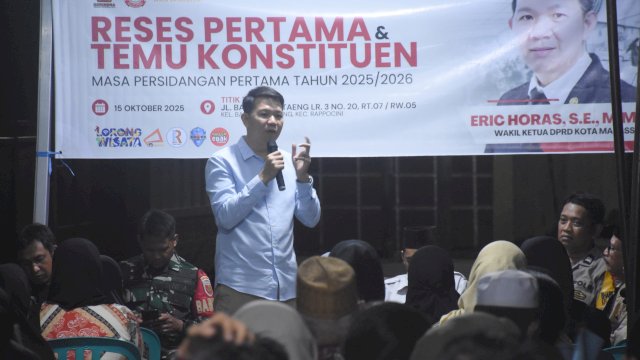 Wakil Ketua DPRD Makassar, Eric Horas serap aspirasi warga Kecamatan Rappocini, Rabu (15/10/2025).