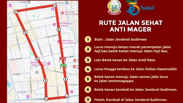 Jalan Sehat Anti Mager 356 Tahun Sulsel Siapkan Berbagai Hadiah Menarik