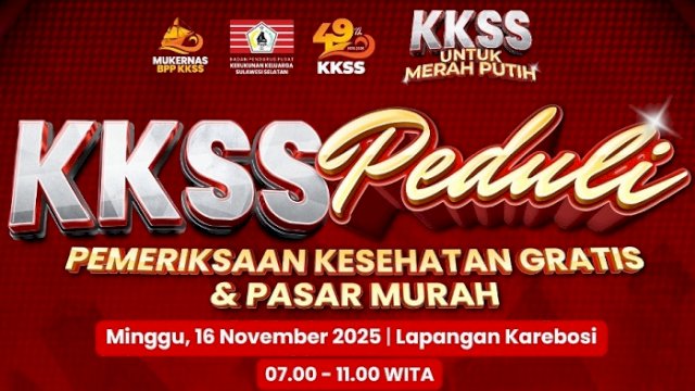KKSS Gelar Pasar Murah dan Layanan Kesehatan Gratis di Karebosi Hari Ini