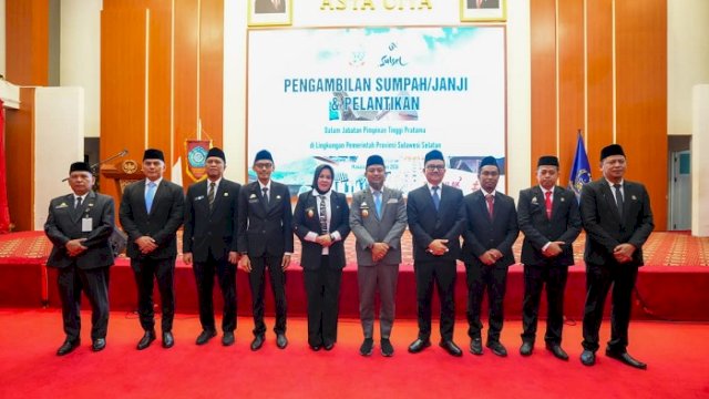 7 Pejabat Eselon II Pemprov Sulsel Dilantik, Ada Kepala Dinas hingga Kepala Biro
