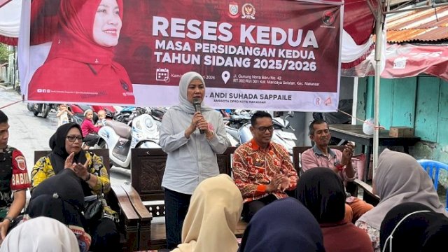 Anggota DPRD Kota Makassar, Andi Suhada Sappaile menggelar reses di Jalan Gunung Nona Baru, Kelurahan Marsela, Kecamatan Makassar, Kamis (12/2/2026).