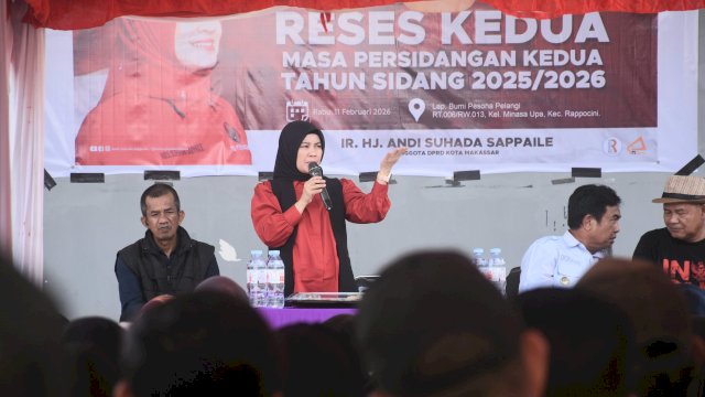 Anggota DPRD Makassar, Andi Suhada Sappaile serap aspirasi warga Minasa Upa, Rabu (11/2/2026).