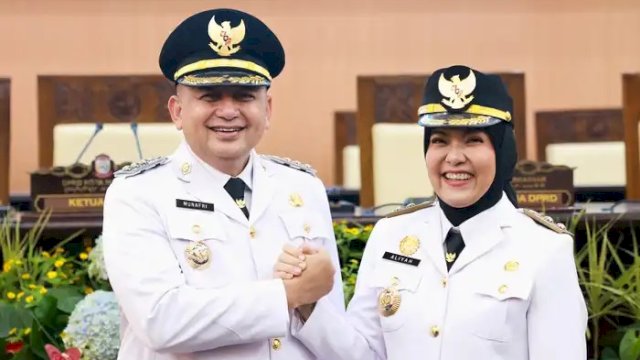 Walikota Makassar Munafri Arifuddin dan Wakil Walikota Aliyah Mustika Ilham.