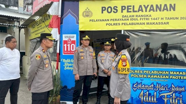Pastikan Pengamanan Mudik Siap, Kapolres Pelabuhan Makassar Cek Pos Pam Ops Ketupat 2026