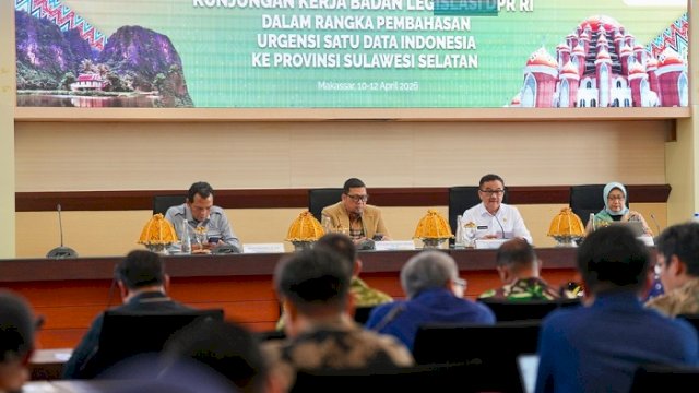 Baleg DPR RI Kunjungi Sulsel, Dorong Penguatan Regulasi Satu Data Indonesia