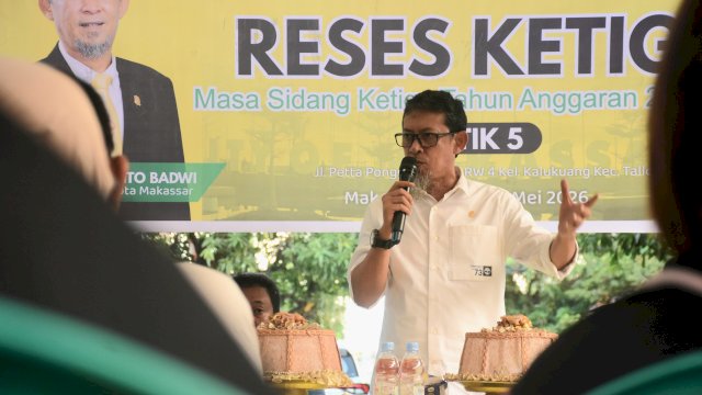 Anggota DPRD Makassar, Yulianto Badwi serap aspirasi warga saat Reses di Kelurahan Kalukuang, Kecamatan Tallo, pada Sabtu (23/5/2026).