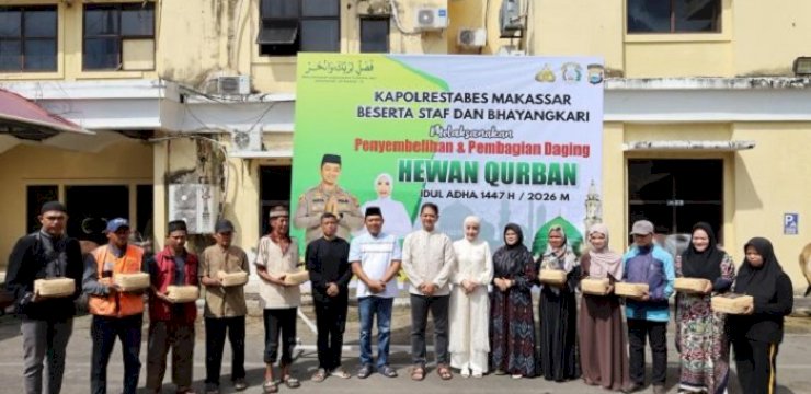 Polrestabes Makassar Potong Hewan Kurban, 29 Ekor Sapi dan 1 Kambing