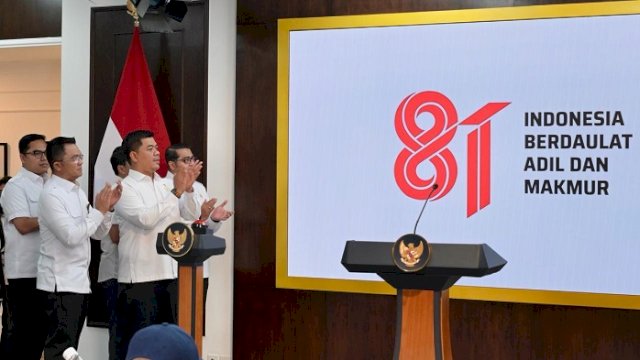 Pemerintah secara resmi meluncurkan logo dan identitas visual peringatan Hari Ulang Tahun (HUT) ke-81 Kemerdekaan Republik Indonesia (RI) di Kompleks Istana Kepresidenan, Jakarta, pada Senin (29/06/2026). (dok. setneg)